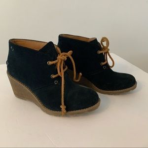 Sperry Harlow Suede Leather Wedge Ankle Booties
